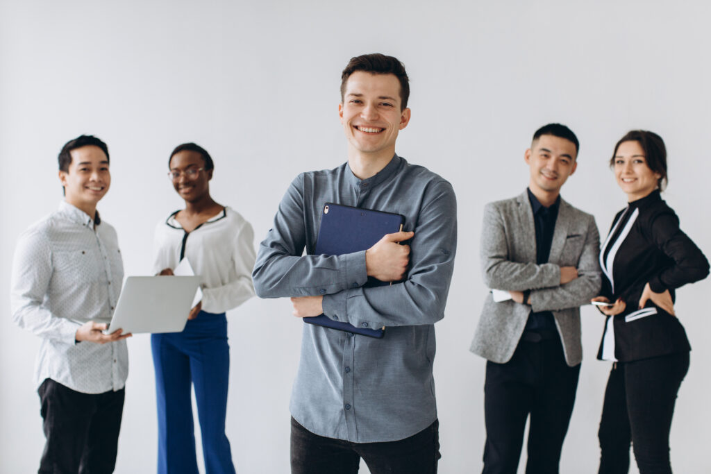 A group of sales and marketing professionals with soft skills